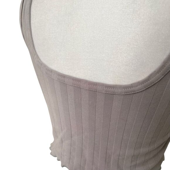 Offline by Aerie XS Crop Tank Top Gray OG Original Ribbed American Eagle - Picture 7 of 7